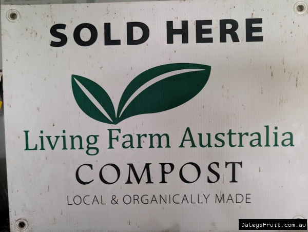 Display sign for Living Farm Compost