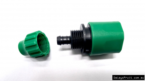 Shows the female 12mm tube connector disassembled and ready to connect