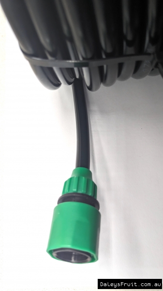 Shows a portrait view of the female tap tube connector