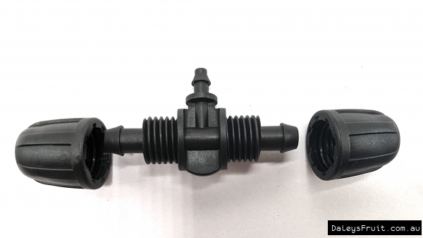 How it looks when taken apart ready for the connectors to first go onto your 12mm flex cable before forming a very tight leak proof connection