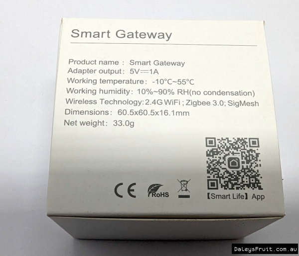 Back of the smart gateway box