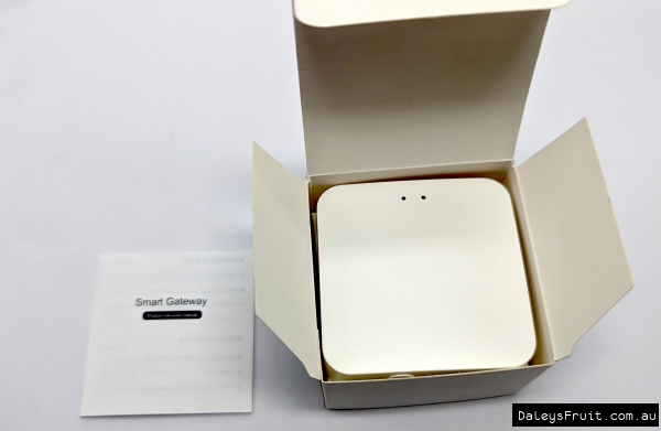 What you see when you first open the flap of the smart gateway box