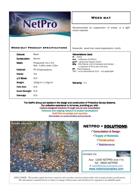 Netpro weedmat