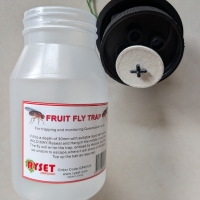 Wild May fruit fly trap bottle and lid design  By DaleysFruit.com.au [All Rights Reserved]